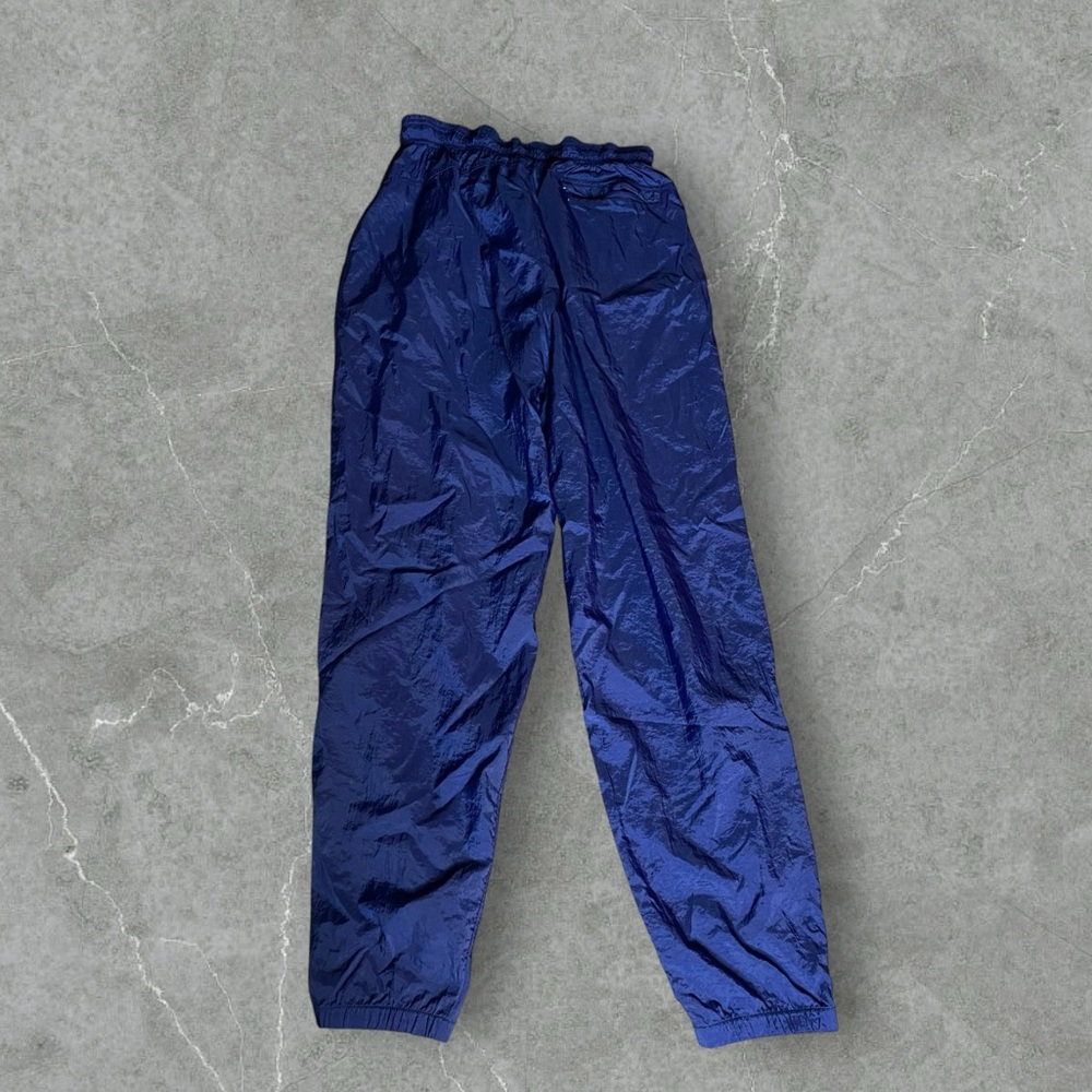 Vintage Nike Pants Mens Large Navy Blue 90s Nylon Track Joggers Sweatpants Baggy